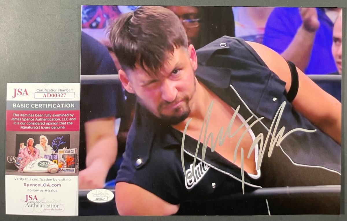 AEW Chuck Taylor Signed All Elite Wrestling 8x10 Photo Best Friends JSA COA