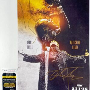 AEW Kenny Omega & Kazuchika Okada Signed All In Texas 12x18 Event Poster JSA COA