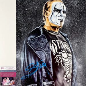AEW Sting Signed Dorsey Art 12x18 Poster Print Autograph WCW Wrestling JSA COA
