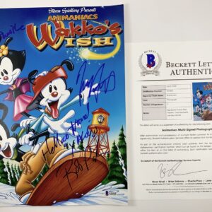 Animaniacs Wakko's Wish Triple Signed 11x14 Photo Autographed Beckett LOA