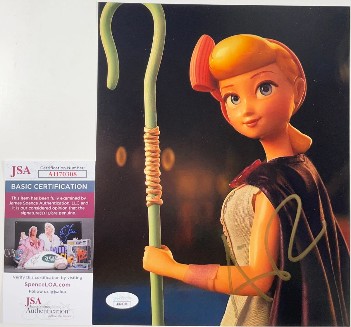 Annie Potts Signed Disney Pixar Toy Story 8x10 Photo B Autograph Bo Peep JSA COA