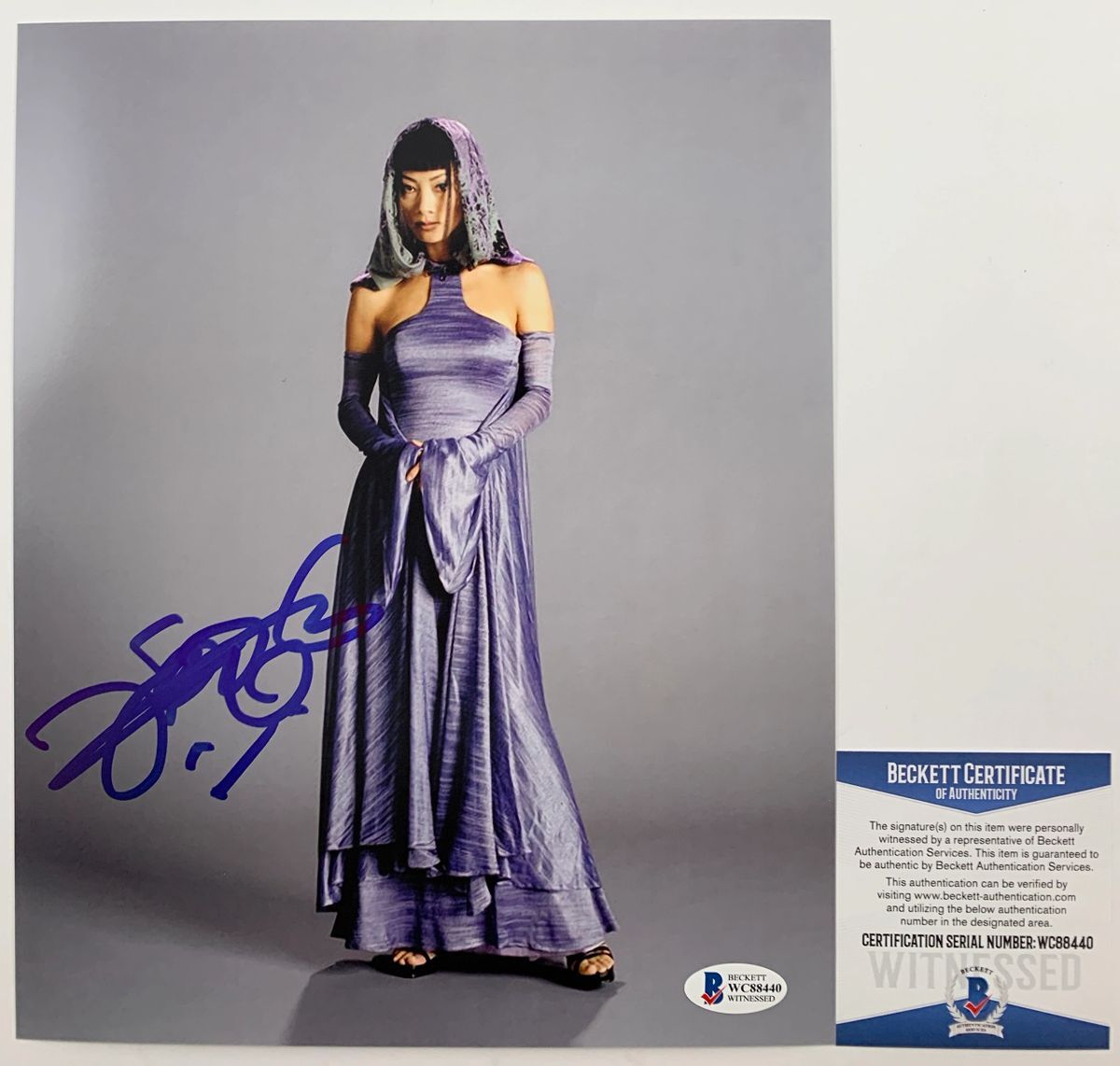 Bai Ling Signed Star Wars Seantor Bana Breemu 8x10 Photo A Autograph BAS COA