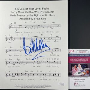 Bill Medley Signed Top Gun You've Lost That Lovin Feelin Lyric Sheet C JSA COA