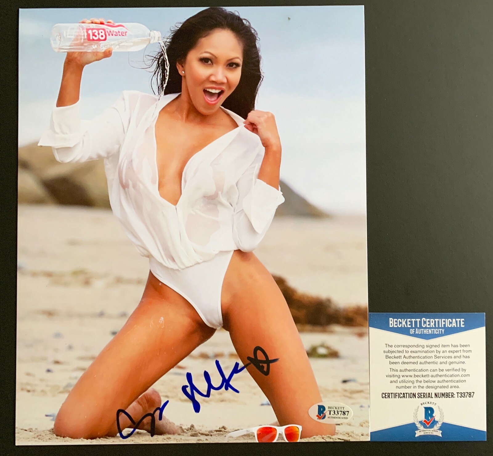 Caya Hefner Signed 8x10 Photo B Autograph Hot Sexy Playboy Model Beckett BAS COA