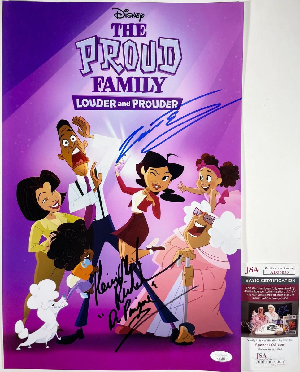 Cedric The Entertainer +1 Signed The Proud Family 11x17 Poster Autograph JSA COA