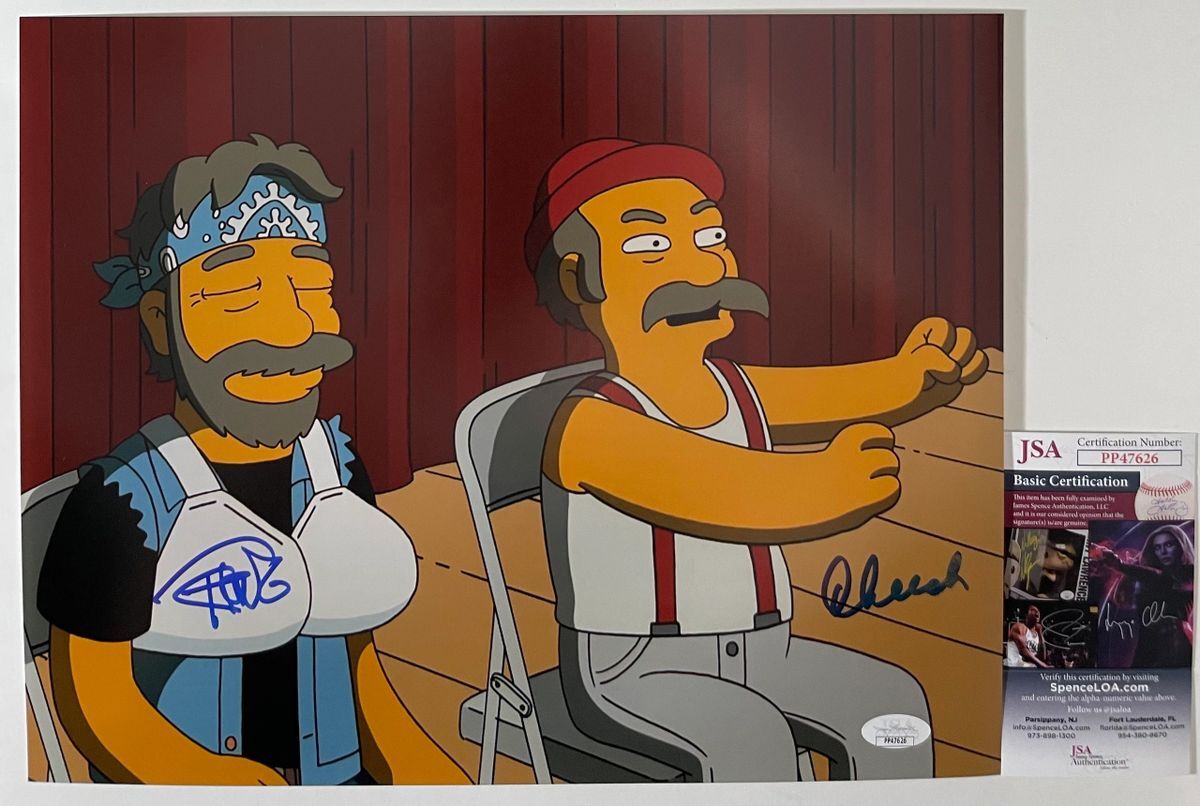 Cheech & Chong Signed The Simpsons 11x14 Photo B Autograph JSA COA