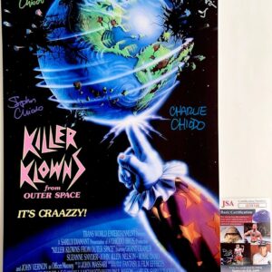 Chiodo Brothers & John Massari Signed Killer Klowns 11x17 Movie Poster JSA COA