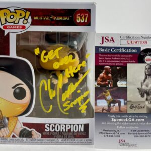Chris Casamassa Signed Mortal Kombat Scorpion Funko POP! Vinyl Autograph JSA COA