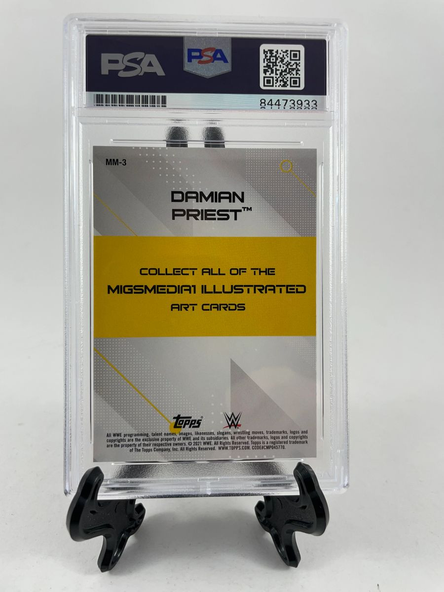 Damian Priest Signed 2021 Topps WWE MigsMedia1 Illustration Card PSA DNA Slabbed - Image 2