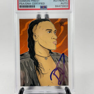Damian Priest Signed 2021 Topps WWE MigsMedia1 Illustration Card PSA DNA Slabbed