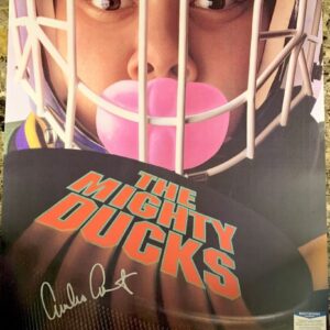 Emilio Estevez Signed The Mighty Ducks 27x40 Full Size Poster Autograph BAS COA