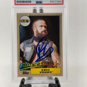 Eric Young Signed 2017 Topps WWE Heritage Trading Card #4 PSA DNA Slabbed