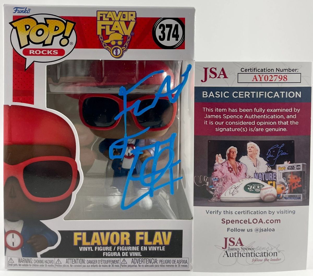 Flavor Flav Signed Funko POP! Vinyl #374 A Autograph Public Enemy JSA COA