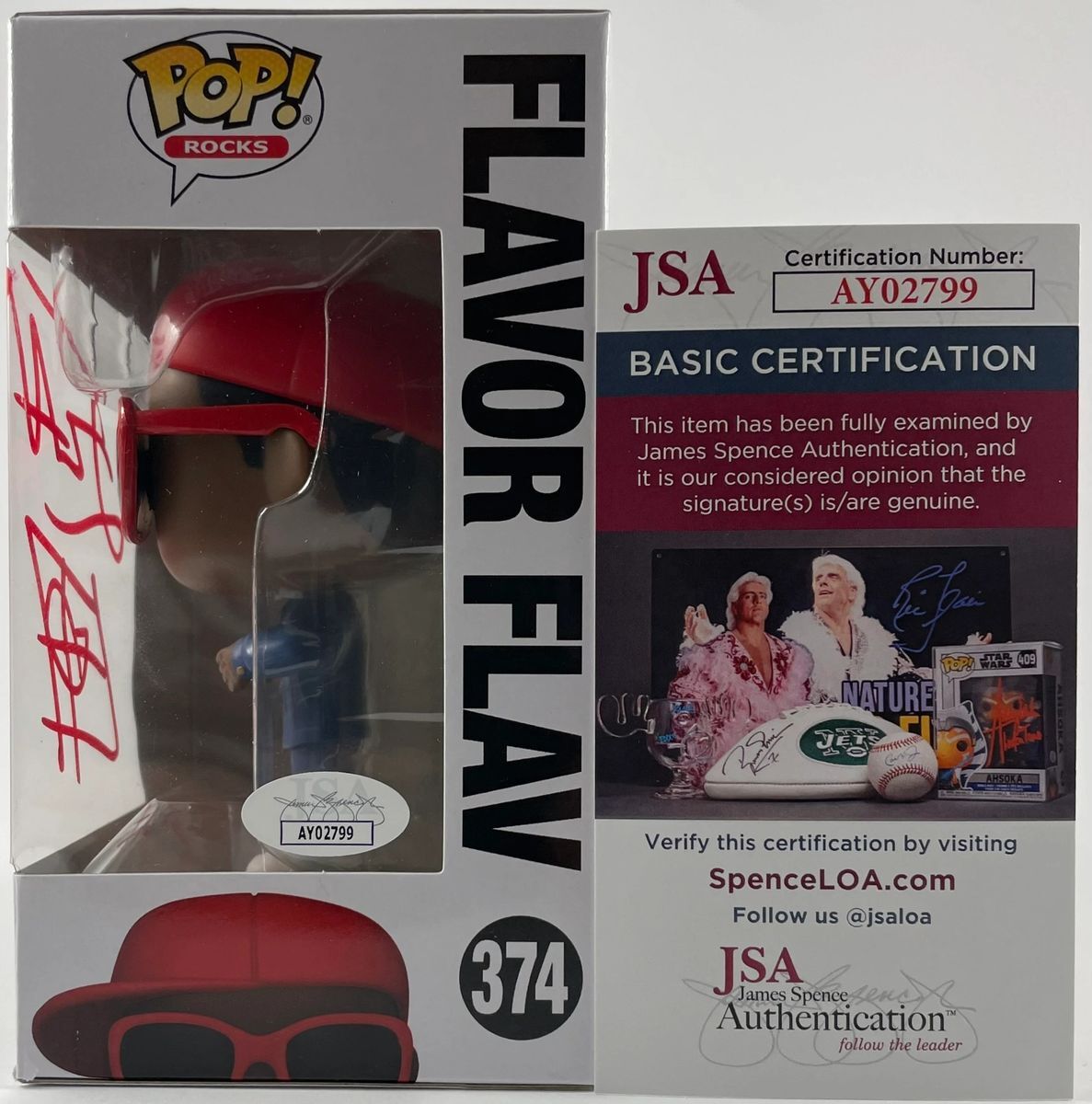Flavor Flav Signed Funko POP! Vinyl #374 B Autograph Public Enemy JSA COA - Image 2