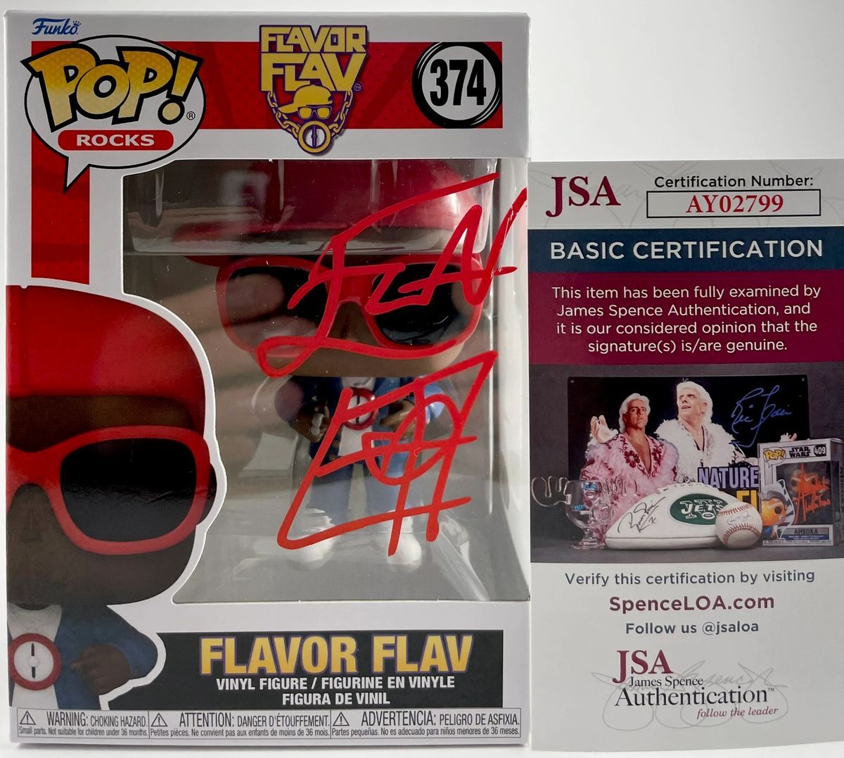 Flavor Flav Signed Funko POP! Vinyl #374 B Autograph Public Enemy JSA COA