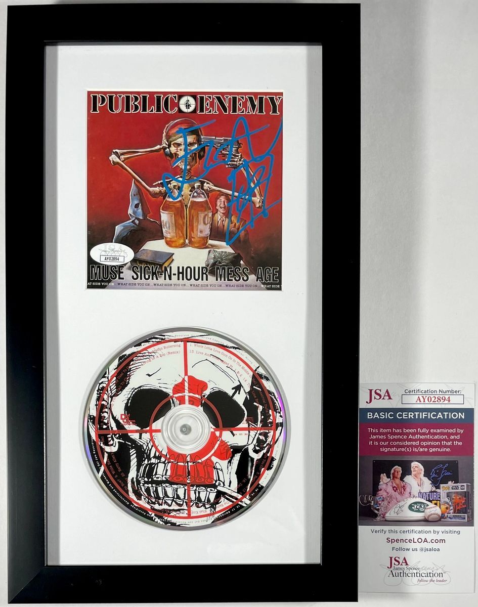 Flavor Flav Signed Public Enemy Muse Sick-n-Hour Mess Age CD Framed JSA COA