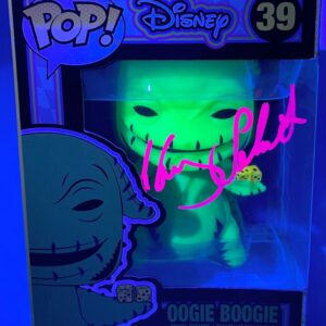 Henry Selick Signed Tim Burton's NBC Oogie Boogie Black Light Funko POP JSA COA