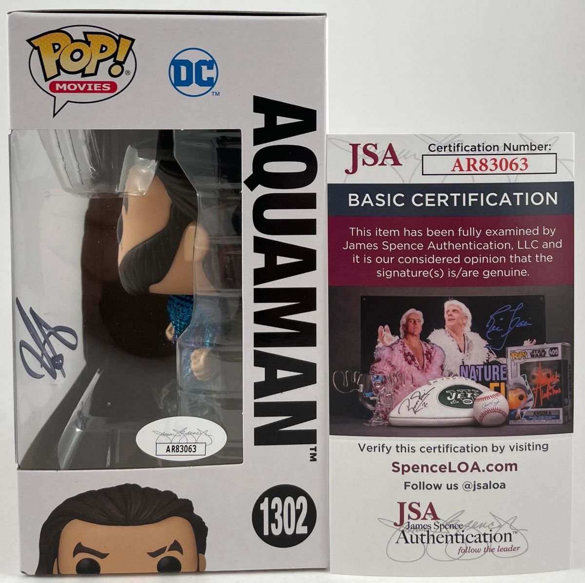 Jason Momoa Signed DC Aquaman Funko POP! Vinyl Figure Autograph JSA COA - Image 2