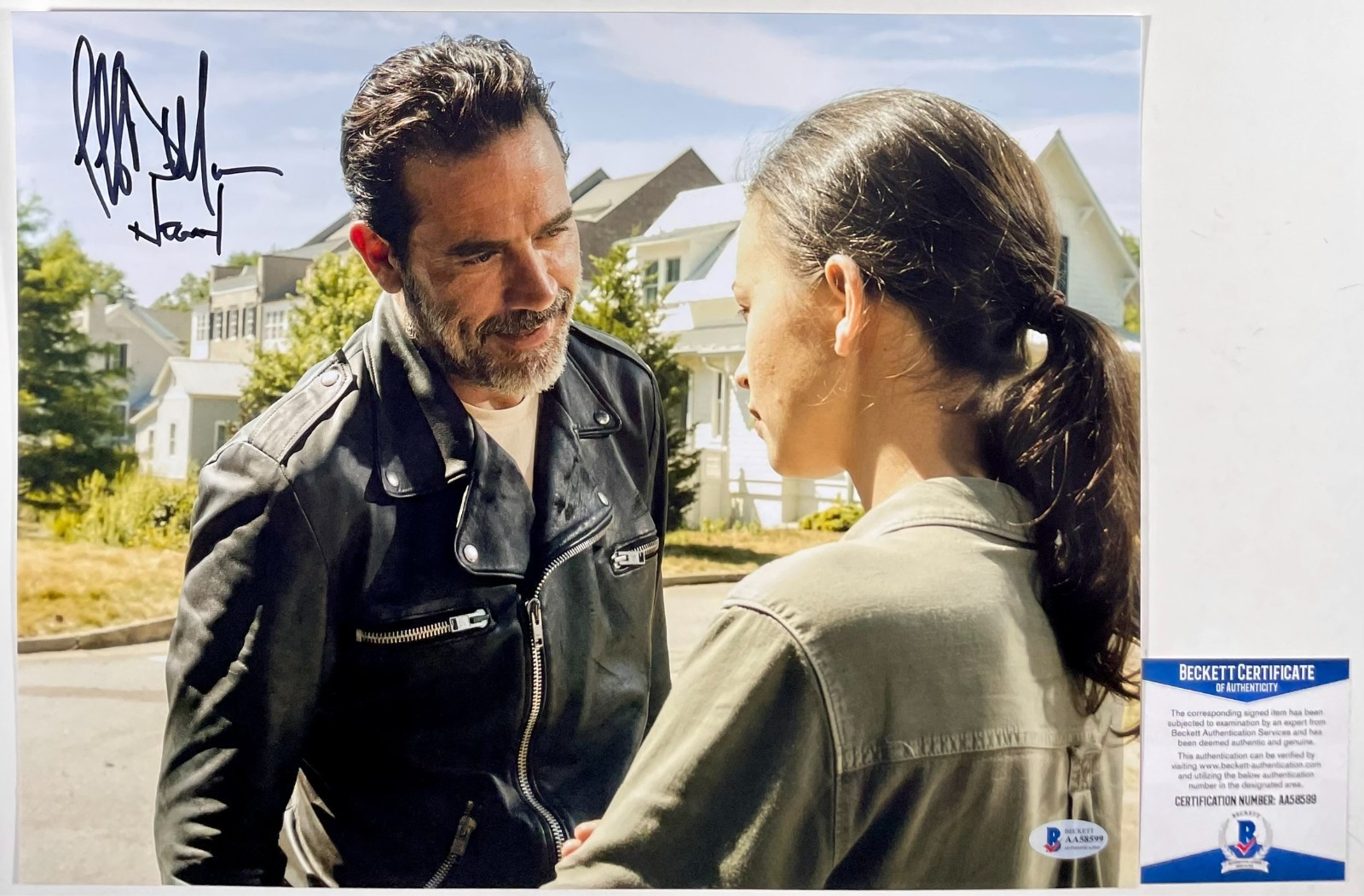 Jeffrey Dean Morgan Signed The Walking Dead Negan 11x14 Photo Autograph BAS COA