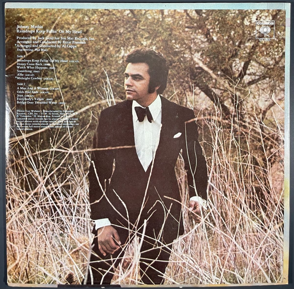 Johnny Mathis Signed Raindrops Keep Fallin' On My Head Vinyl Record LP JSA COA - Image 2