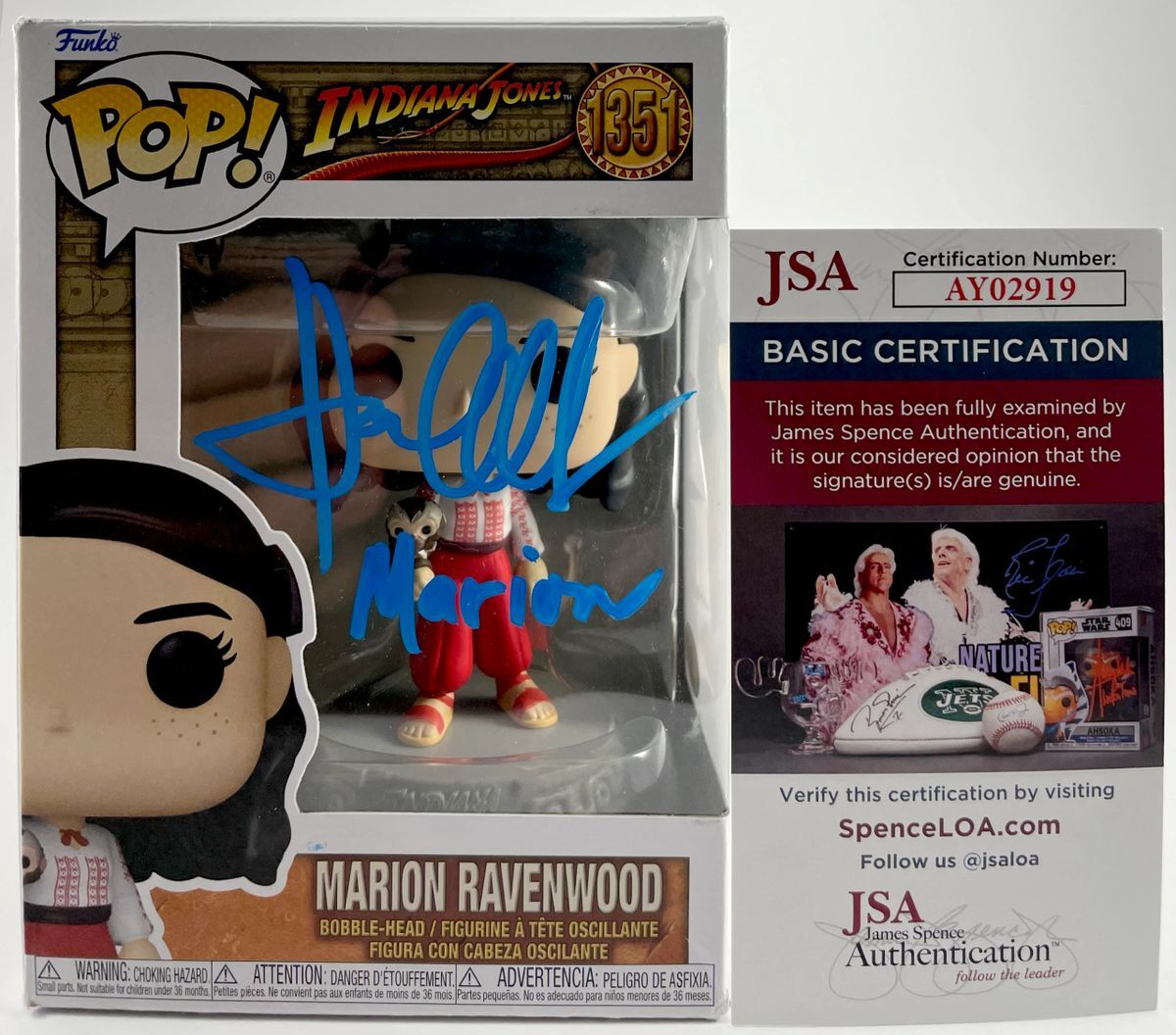 Karen Allen Signed Indiana Jones Marion Ravenwood Funko POP Autograph JSA COA