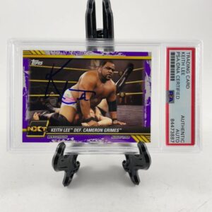 Keith Lee Signed 2021 Topps WWE NXT Trading Card #54 Purple PSA DNA Slabbed