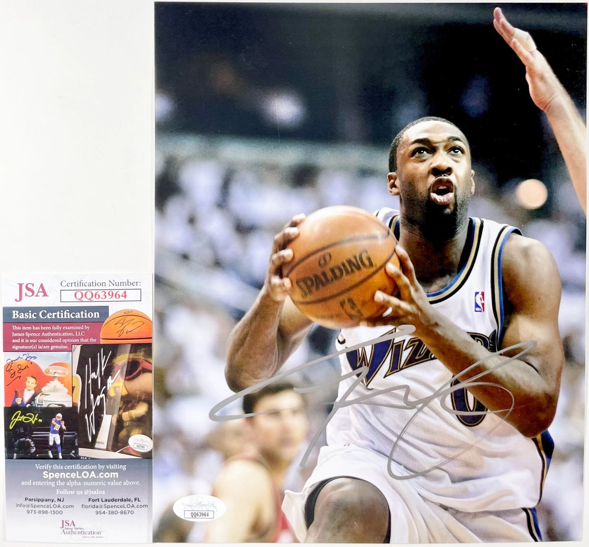 NBA Gilbert Arenas Signed Washington Wizards 8x10 Photo B Autograph JSA COA