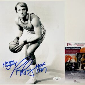 NBA Rick Barry Signed Golden State Warriors B&W 8x10 Photo B Autograph JSA COA
