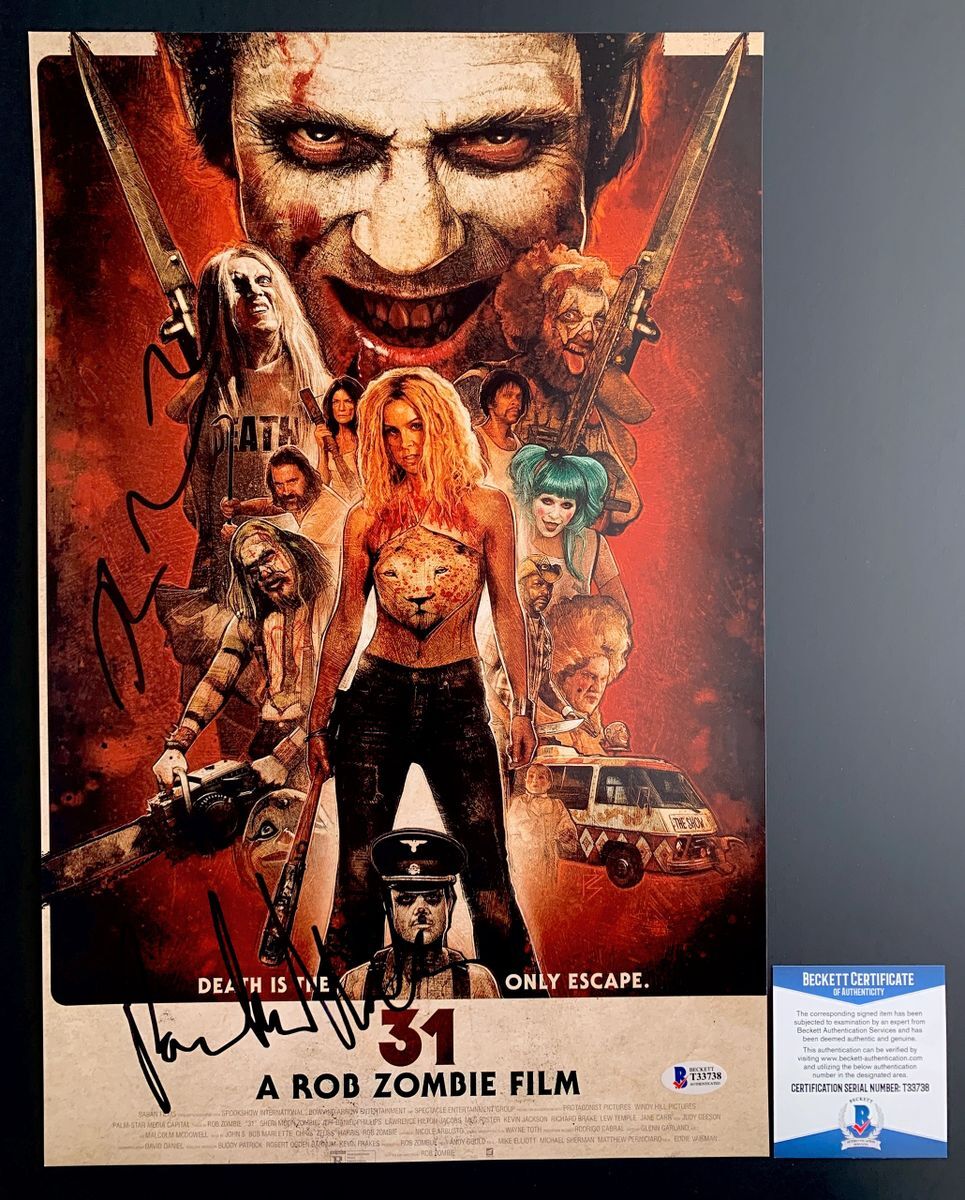 Pancho Moler & Kevin Jackson Signed Rob Zombie's 31 11x17 Movie Poster BAS COA