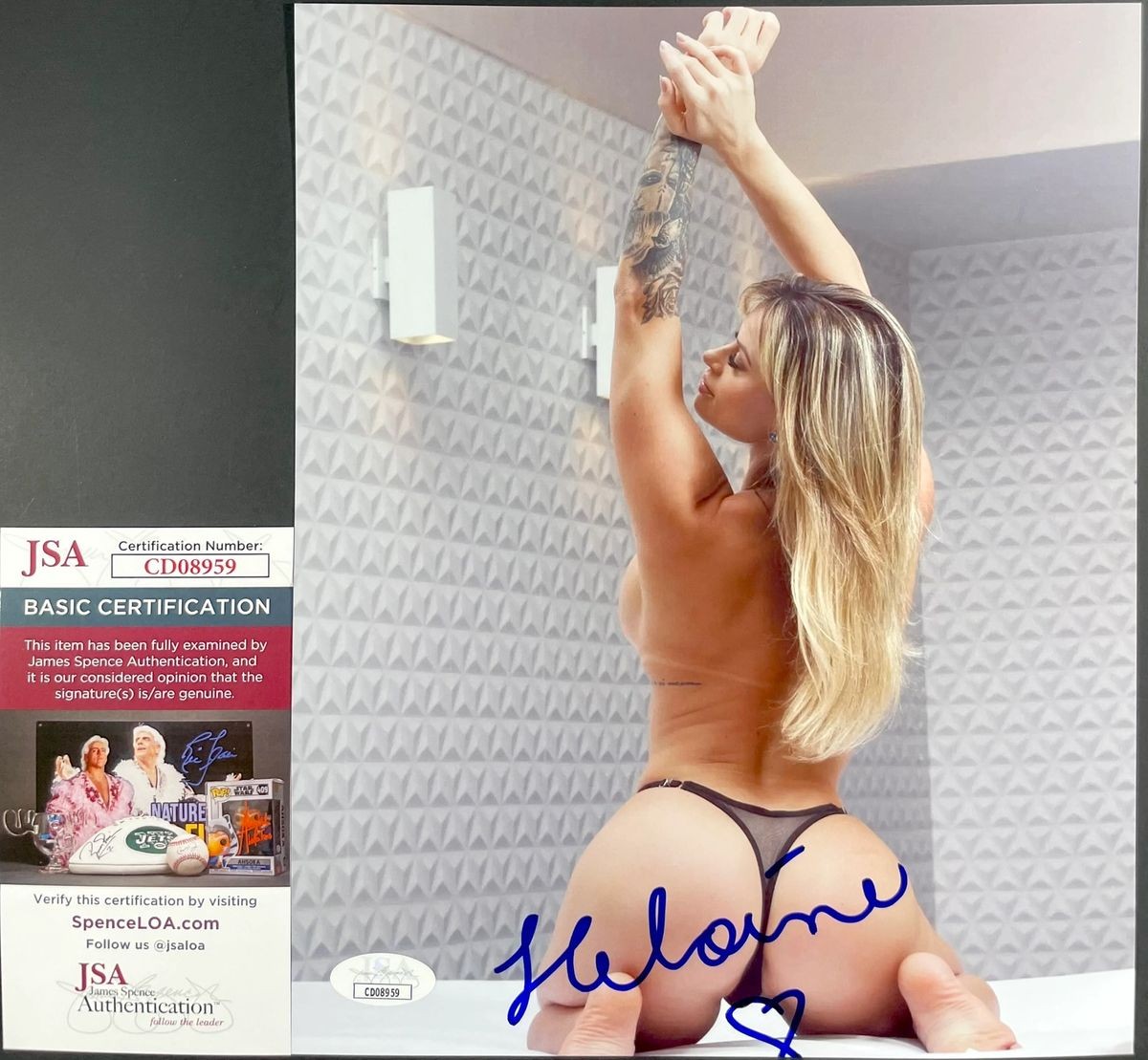 Playboy Playmate Heloine Moreno Signed 8x10 Photo C Autograph JSA COA