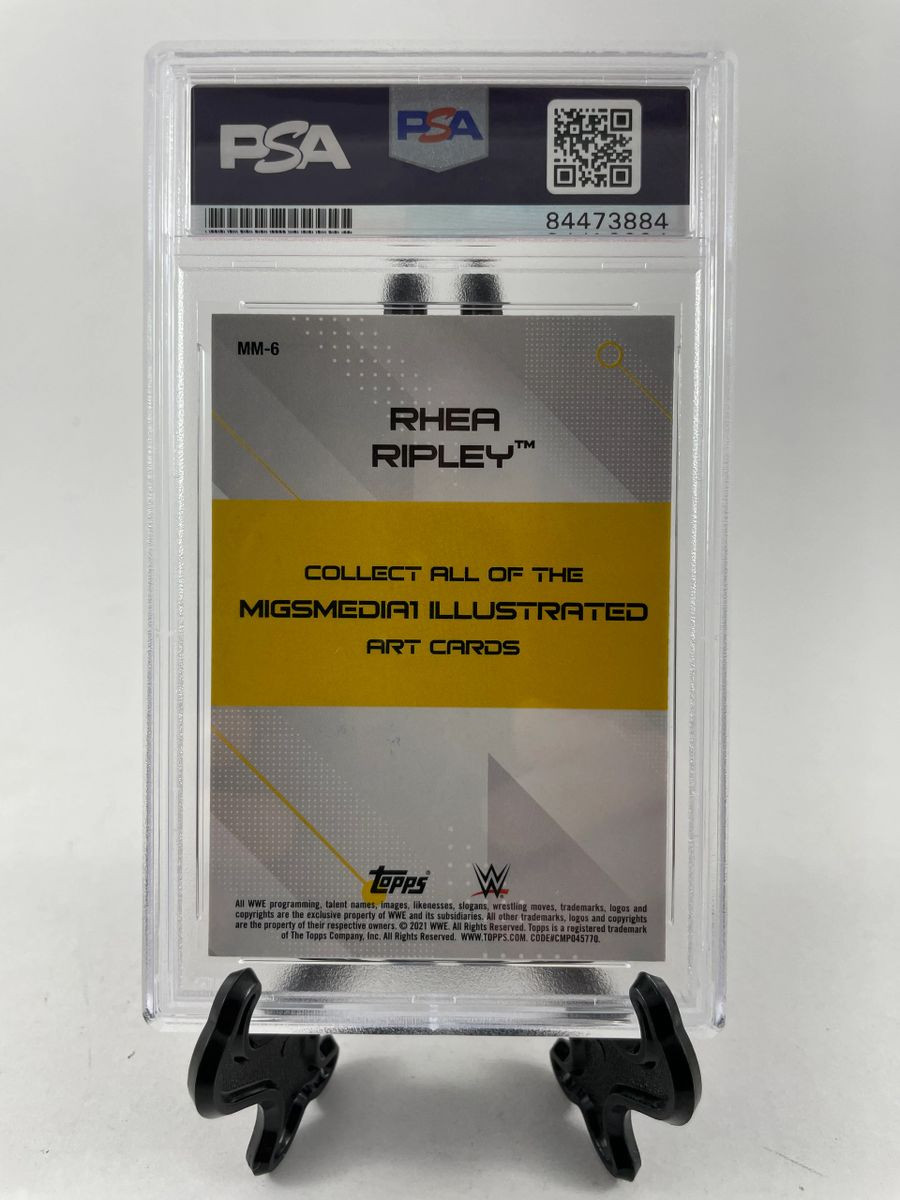 Rhea Ripley Signed 2021 Topps WWE MigsMedia1 Illustration Card PSA DNA Slabbed - Image 2