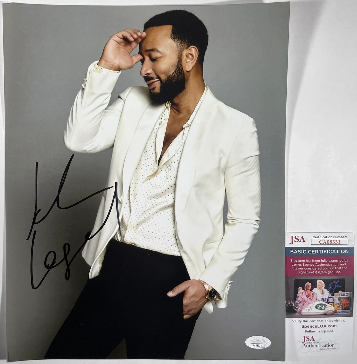 Singer Songwriter John Legend Signed 11x14 Photo Authentic Autograph JSA COA