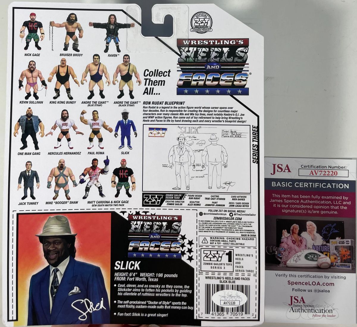Slick Signed ZST Wrestling's Heels And Faces 1/1250 Ltd Ed Figure Zombie JSA COA - Image 2