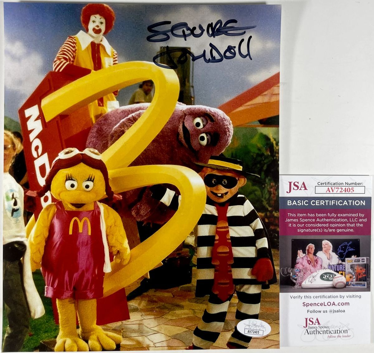 Squire Fridell Signed McDonaldLand 8x10 Photo H Ronald McDonald JSA COA