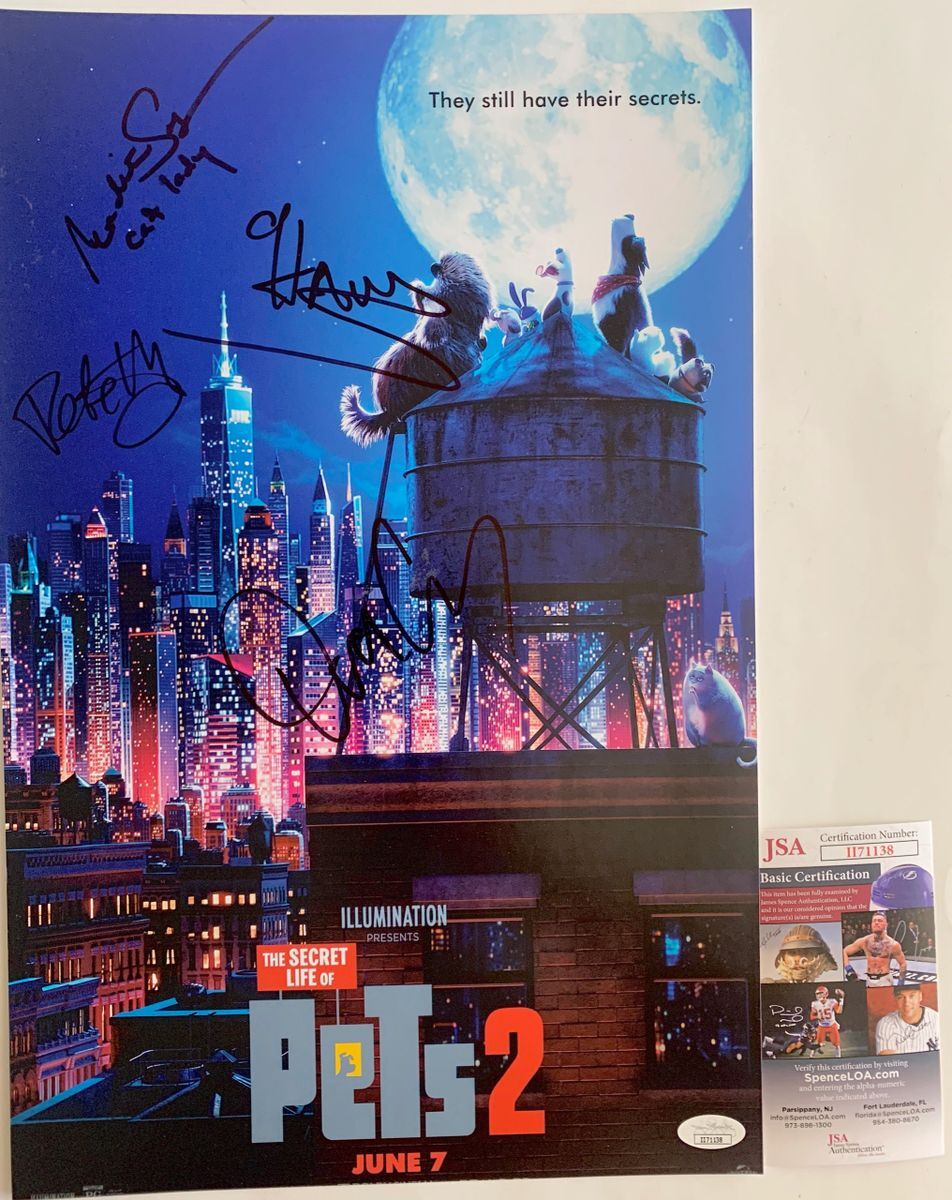 The Secret Life of Pets 2 Cast Signed By 4 11x17 Movie Poster Autograph JSA COA