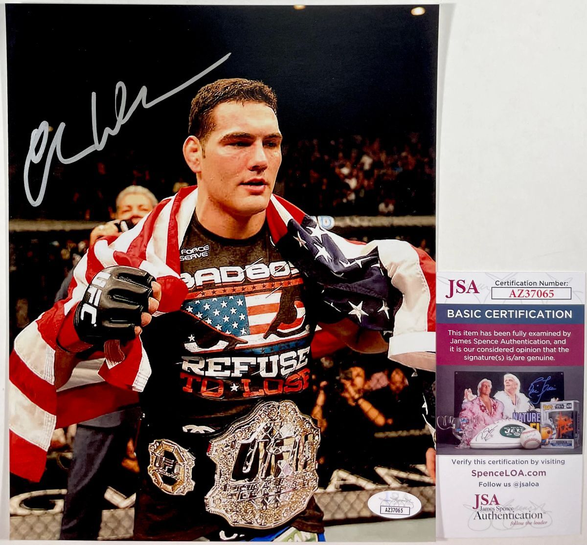 UFC Chris Weidman Signed 8x10 Photo A Autograph Middleweight Fighter JSA COA