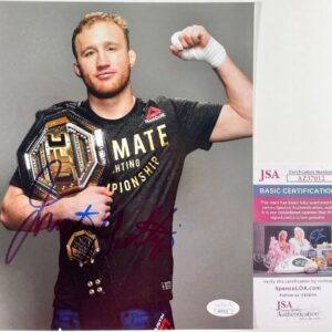 UFC The Highlight Justin Gaethje Signed 8x10 Photo B Autograph MMA JSA COA