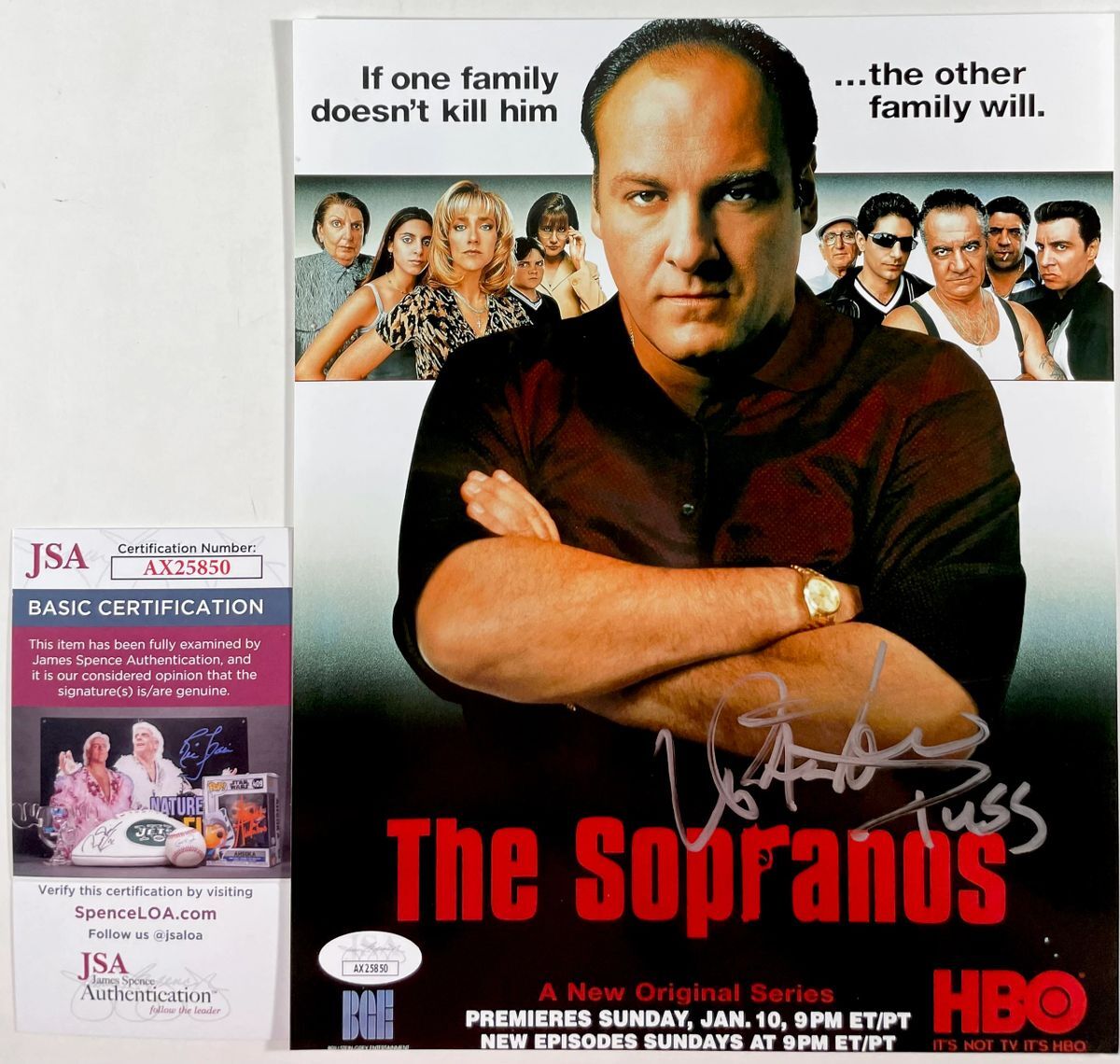Vincent Pastore Signed The Sopranos 8x10 Mini Poster Photo Autograph JSA COA
