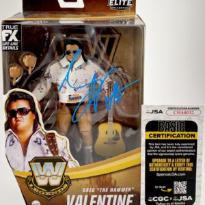 WWE Greg The Hammer Valentine Signed Mattel Elite S20 Wrestling Figure JSA COA