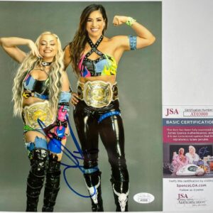 WWE Liv Morgan Signed Liv & Raquel Rodriguez 8x10 Photo A Autograph JSA COA