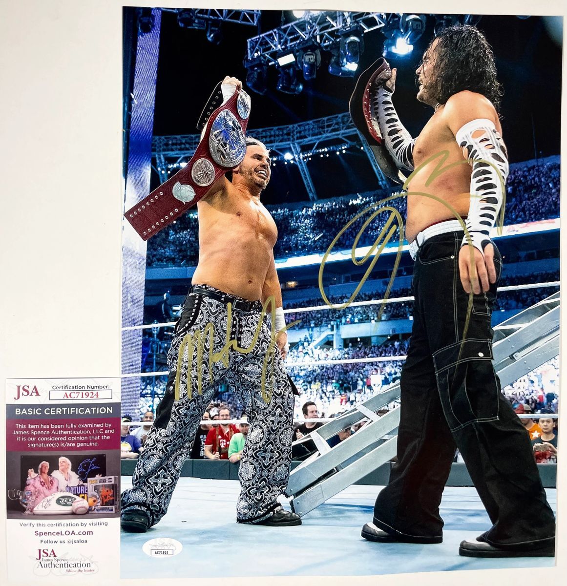 WWE Matt Hardy & Jeff Hardy Signed Hardy Boyz 11x14 Photo I Autograph JSA COA