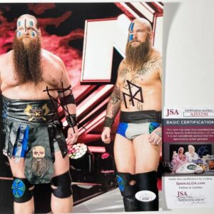 WWE NXT Erik & Ivar Signed Viking Raiders 8x10 Photo C Autograph JSA COA