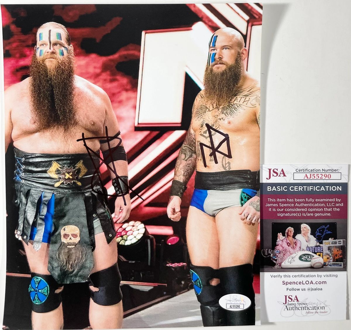 WWE NXT Erik & Ivar Signed Viking Raiders 8x10 Photo C Autograph JSA COA
