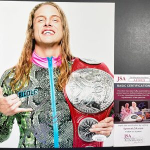 WWE NXT Matt Riddle Signed Championship Belt 8x10 Photo C Autograph JSA COA