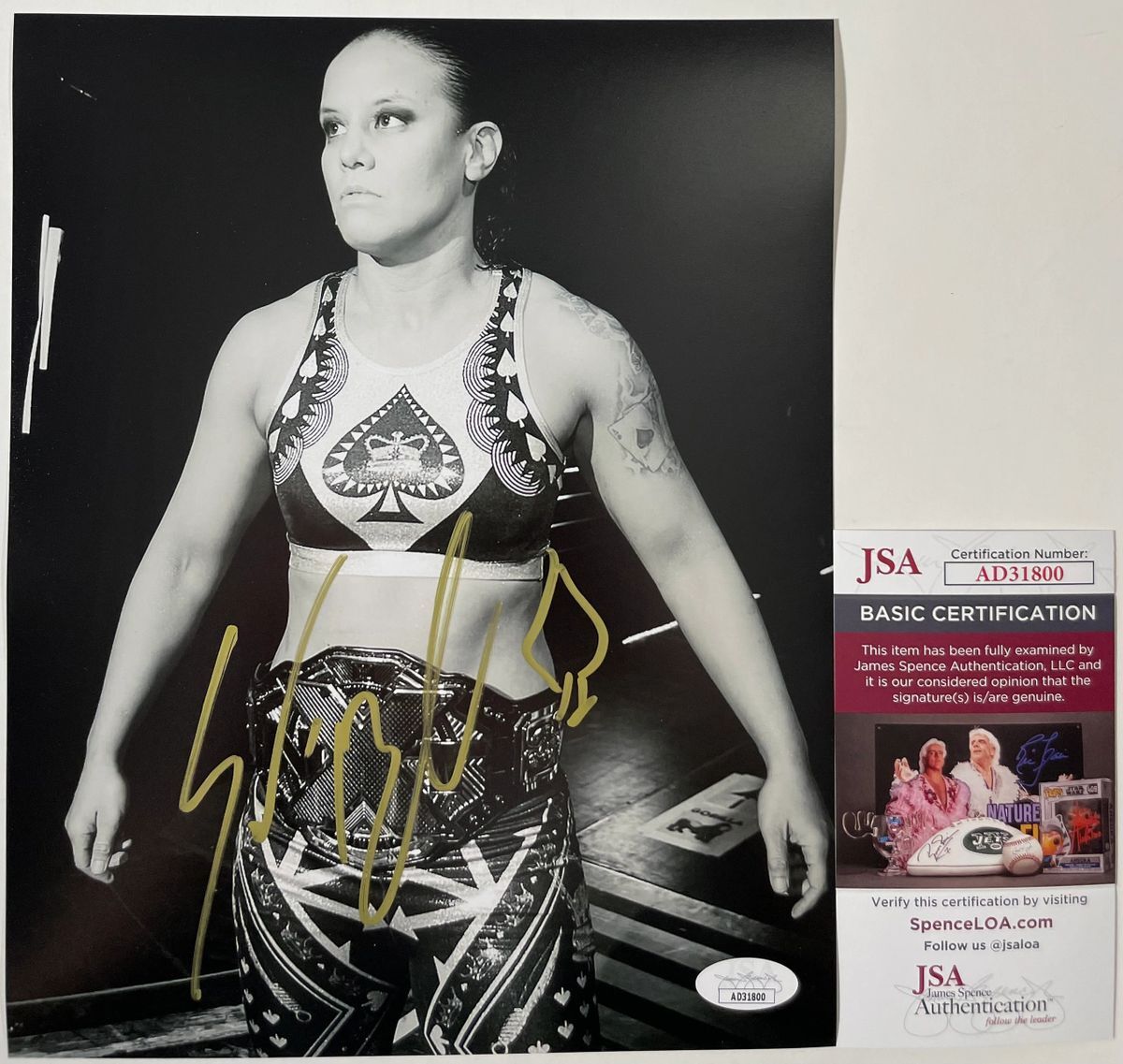 WWE NXT Shayna Baszler Signed Championship Belt 8x10 Photo B Autograph JSA COA