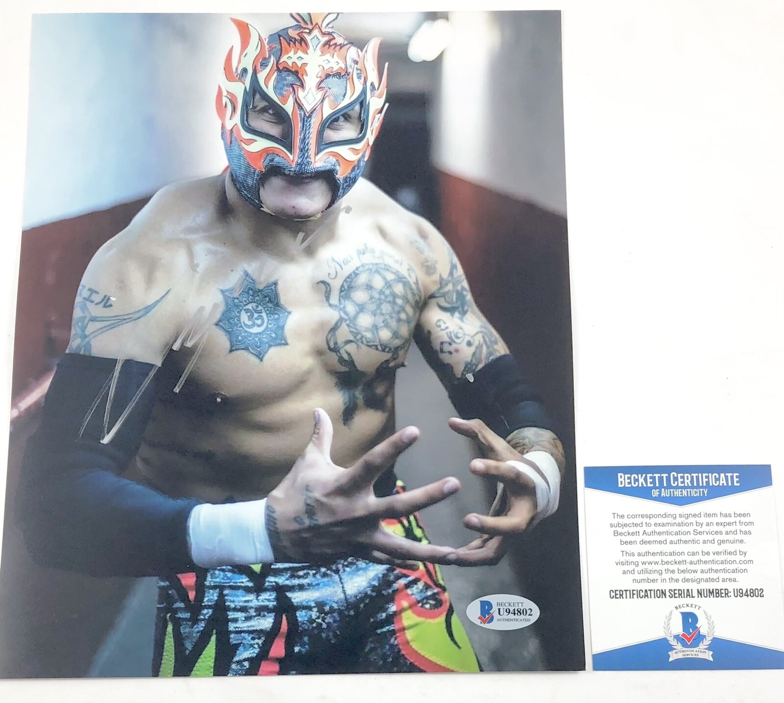 AEW All Elite Wrestling Rey Fenix Signed 8x10 Photo Autograph Lucha Bros BAS COA