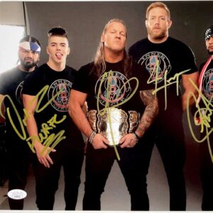 AEW Chris Jericho Inner Circle Signed 11x14 Photo 4 Autographs All Elite JSA COA
