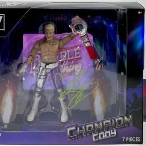 AEW Cody Rhodes Signed RSC Unrivaled TNT Champion Wrestling Figure JSA COA