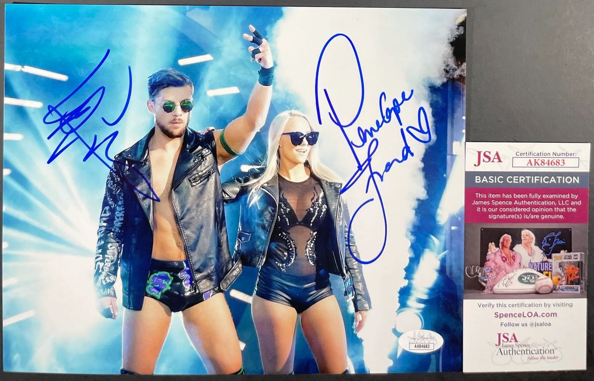 AEW Penelope Ford & Kip Sabian Signed 8x10 Photo B Autograph All Elite JSA COA