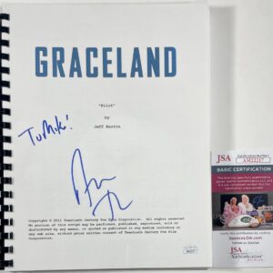 Aaron Tveit Signed Graceland Pilot Episode Complete Script Autograph JSA COA
